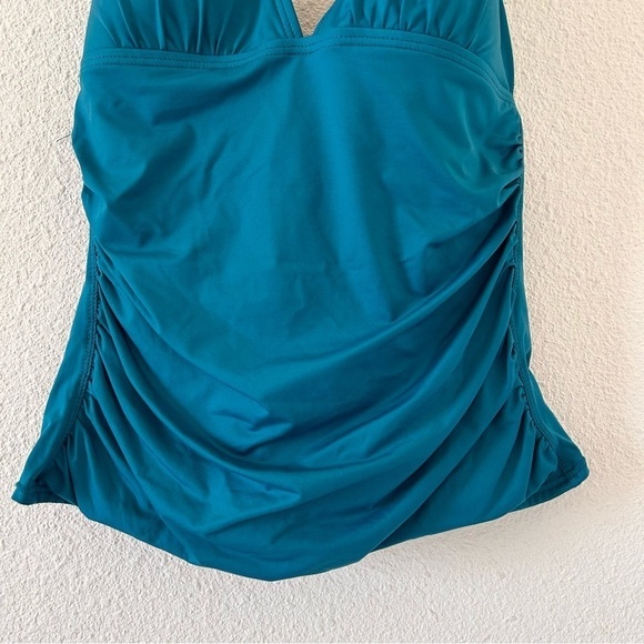 Tommy Bahama Women Swimsuit Top Small Turquoise Halter Neck Padded Vacation - Picture 2 of 8